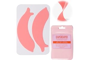 Curacoro Reusable Eye Pads, Silicone Under Eye Patches Lash Lift Cover Eyelash Extension | Soft Pads for Sensitive Skin during Eyelash Perm Lamination & Lash Extensions Remover (Pink, Style 4)
