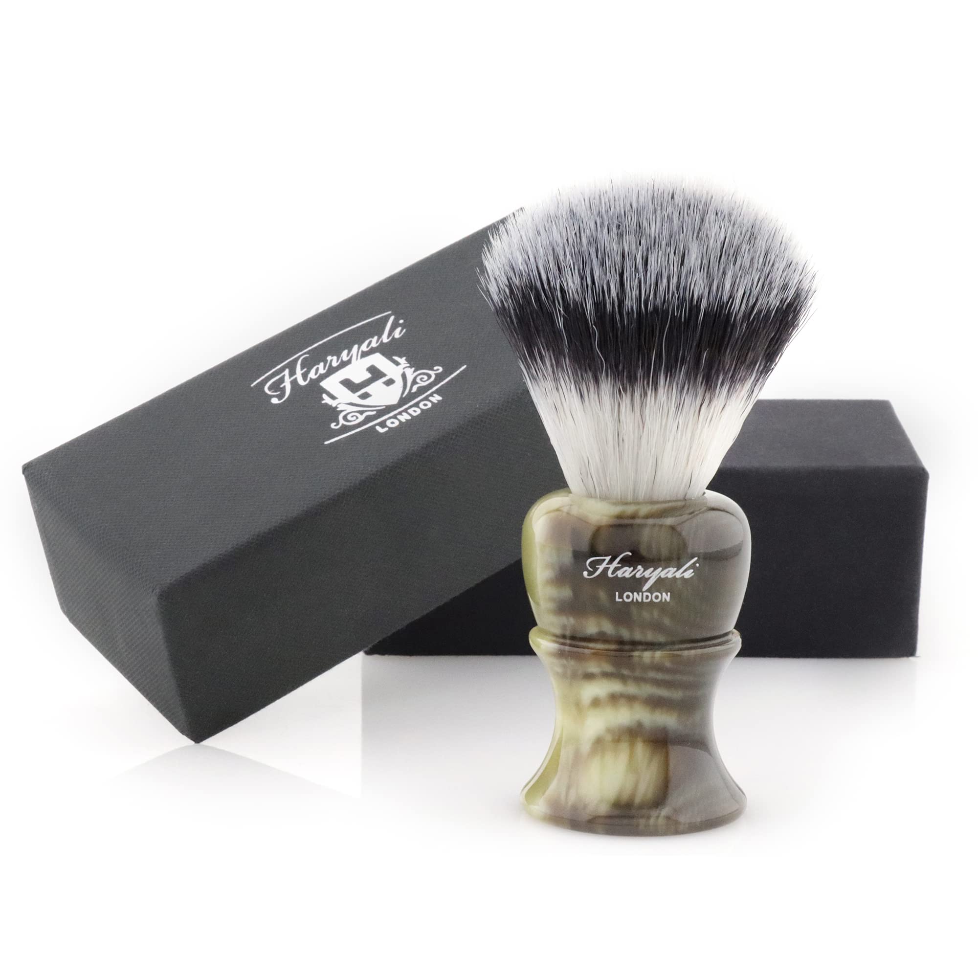 Synthetic Hair Shaving Brush Artificial Horn Handle Classical Box Presant