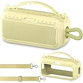 JCHPINE Silicone Cover Case for Bose SoundLink Plus Portable Speaker, Protective Soft Silicone Case with Carrying Handle and Shoulder Strap (Citrus Yellow)