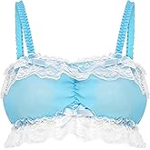 Satini Sissy Frilly Lace Fitted Chiffon Sheer Lingerie Bralette
