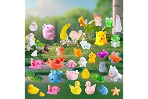 U-Zimikee 45 Pcs Mini Resin Animals - Miniature Animals Small Little Animal Figurines Tiny Mini Animal Figures Bulk for Fairy Garden Décor Micro Landscape Ornaments Dollhouse Craft Accessories