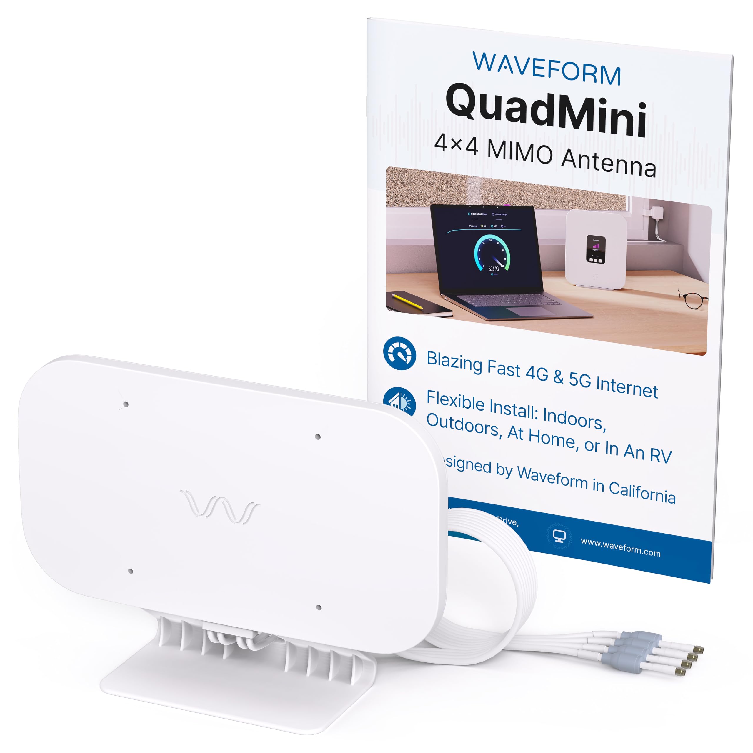 Photo 1 of Waveform QuadMini: 4x4 MIMO External Antenna | Omnidirectional Antenna for 4G/5G Routers & Gateways | for T-Mobile Home Internet, Verizon, AT&T | Homes and RVs | Antenna Only