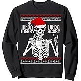 Kinda Merry Kinda Scary Ugly Christmas Sweater Skeleton Sweatshirt