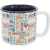 Pavilion Gift Company - Pickleball Word Splash - 18 oz Tea Cup Mug Sport Funny Novelty Gift