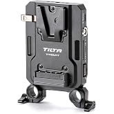 Tilta Mini PD V Mount Battery Plate &ndash; Black | Include P-Tap, USB-C and 2-Pin Lemo Connections | Security Straps | Compatible with Dual 15mm LWS Rods | Features 1/4&rdquo;-20 and M4 Threads