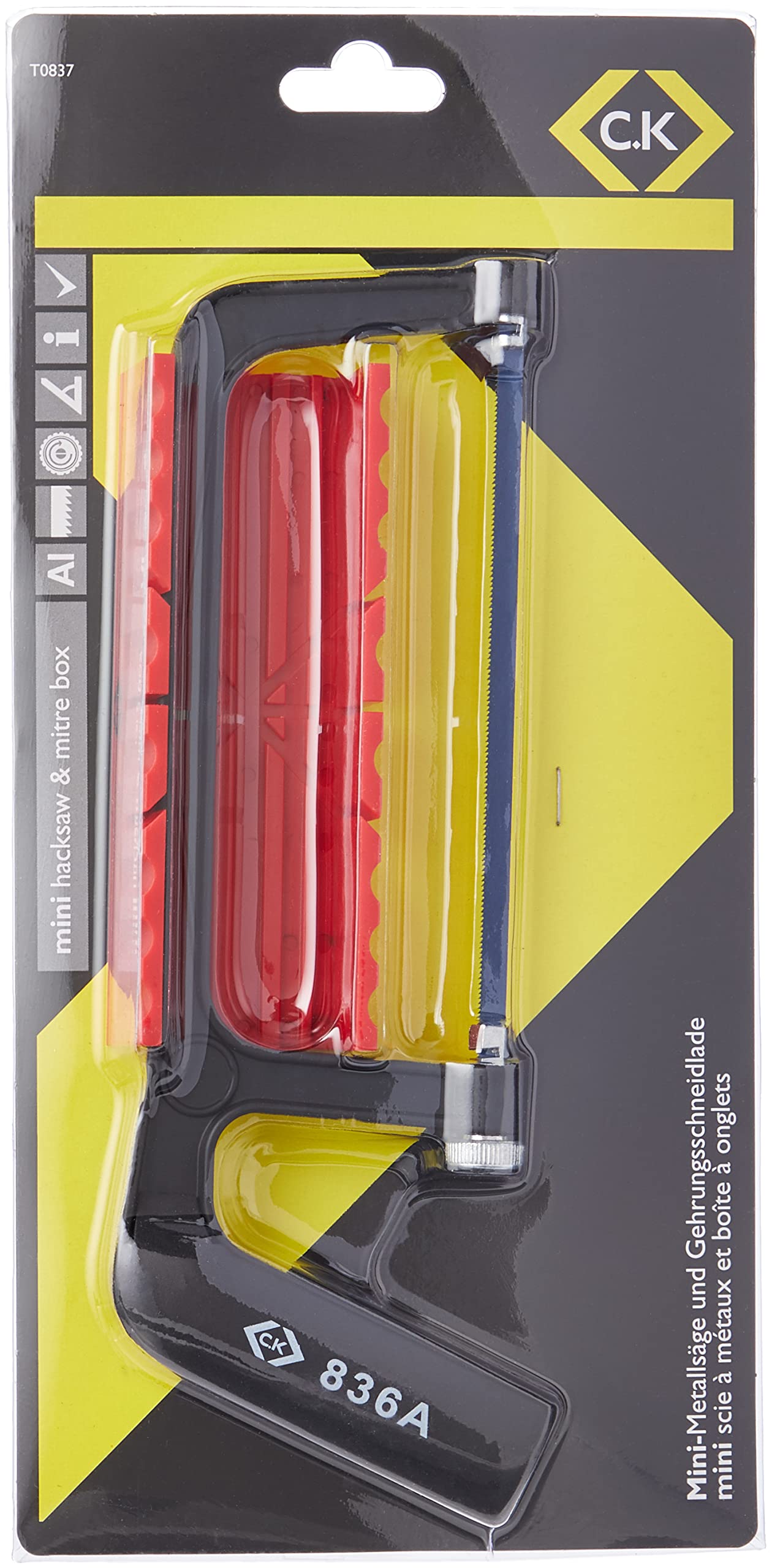 C.K T0837 Mini Hacksaw and Mitre Box, Black, 150 mm L