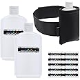 14 Pcs Urine Test Complete Kit Includes 2 Portable Translucent Empty Bottles,10 Adhesive Temperature Test Strips, Lengthened Hi-Stretch Hidden Leg Straps and Keep Warm Neoprene Bag,Urine Test Bottle