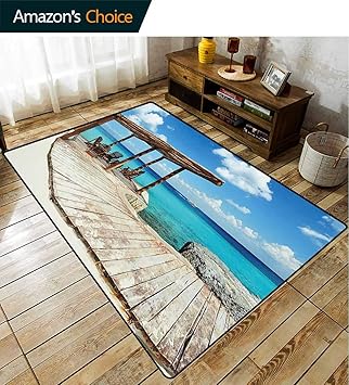Amazon Com Bigdatastore Coastal Abstract Area Rug For Bedroom