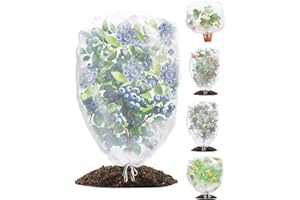 wohohoho 5 Packs Blueberry Bushes Netting Cover with Drawstring, 3.3Ft x 2.6Ft Garden Tree Netting Pest Barrier Tomato Protective Covers Prevent Fruits Plants from Squirrel Bird Insect Deer Animals