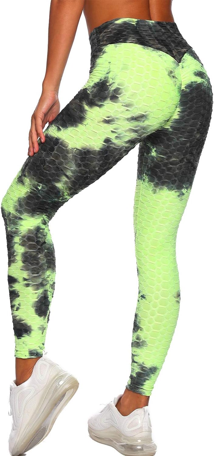 Women's High Waisted Workout Leggings Tummy Control Slimming Scrunch Booty Yoga Pants Ruched Butt Lift Sport Tights