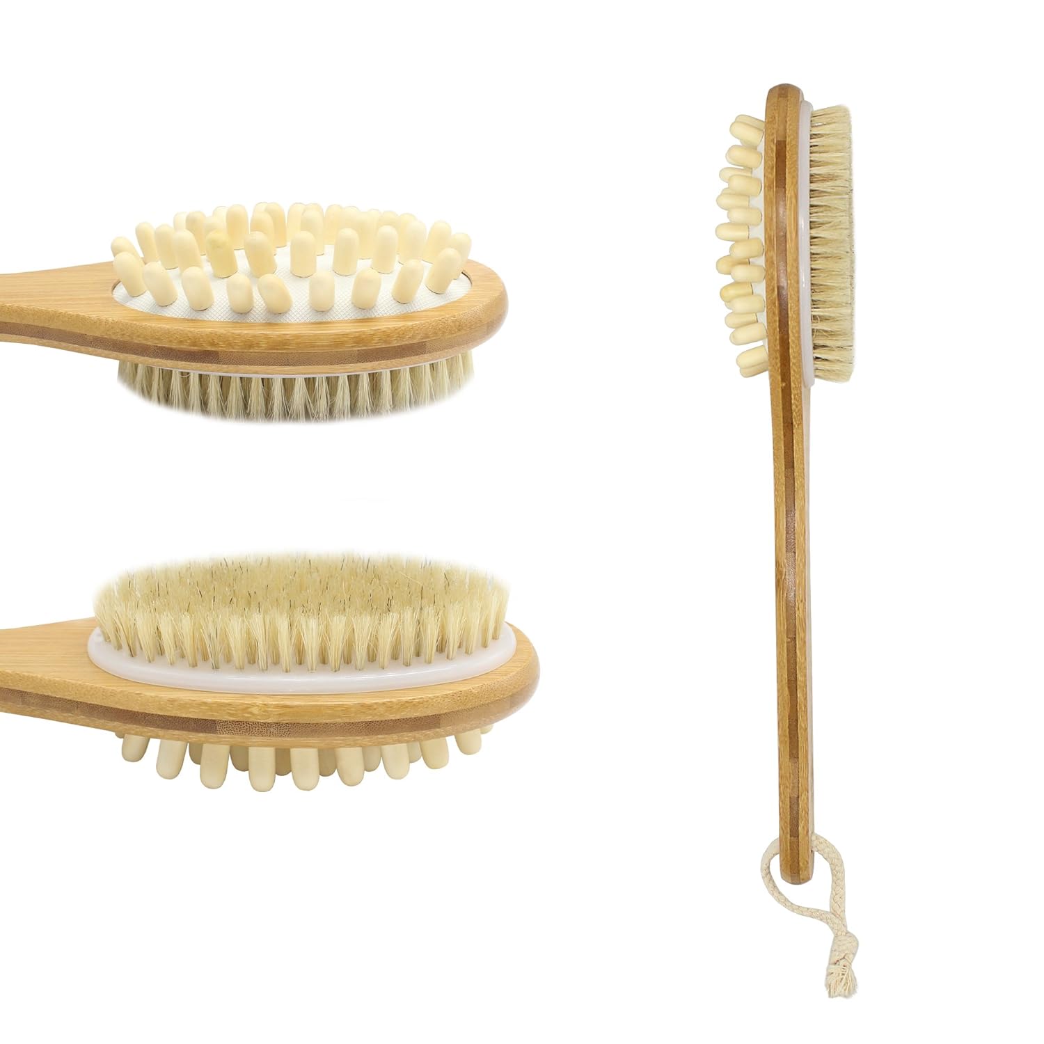 MAGGIFT Bath Brush, Bamboo Bath Brush for Back, Soft