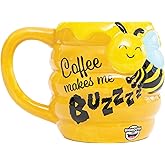 BigMouth Inc Buzz-presso Funny Mugs - Funny Coffee Mug in Honeycomb Shape - Cute Mugs for Women, Men - Cool Cup Gifts for Adults