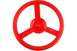 Haconba Playground Steering Wheel Accessories Plastic Swingset Steering Wheel Pirate Ship Steering Wheel Playset for Outdoor Backyard Treehouse Playground Jungle Gym (1, Red)