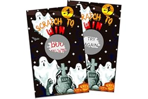 GMEMNOV Halloween Scratch Off Cards - 36PCS Spooky Ghost Party Game Scratch Off Cards Halloween Raffle Cards Games Activity for Groups Adults Holiday Game Supplies