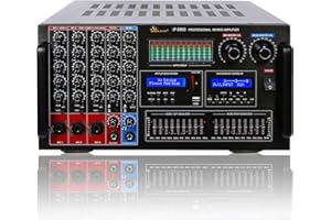 IDOLmain IP-6800 8000W Professional Digital Echo Console Karaoke Mixing Amplifier with 10 Band Equalizer, Phantom Power/HDMI/Optical Inputs