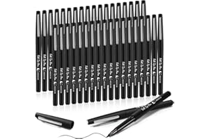 Fuyoooo 36 Pcs Felt Tip Pens 0.7mm Medium Point Colored Felt Tip Pens for Journaling Planner Writing Note-taking Art Office and School Supplies(Black)
