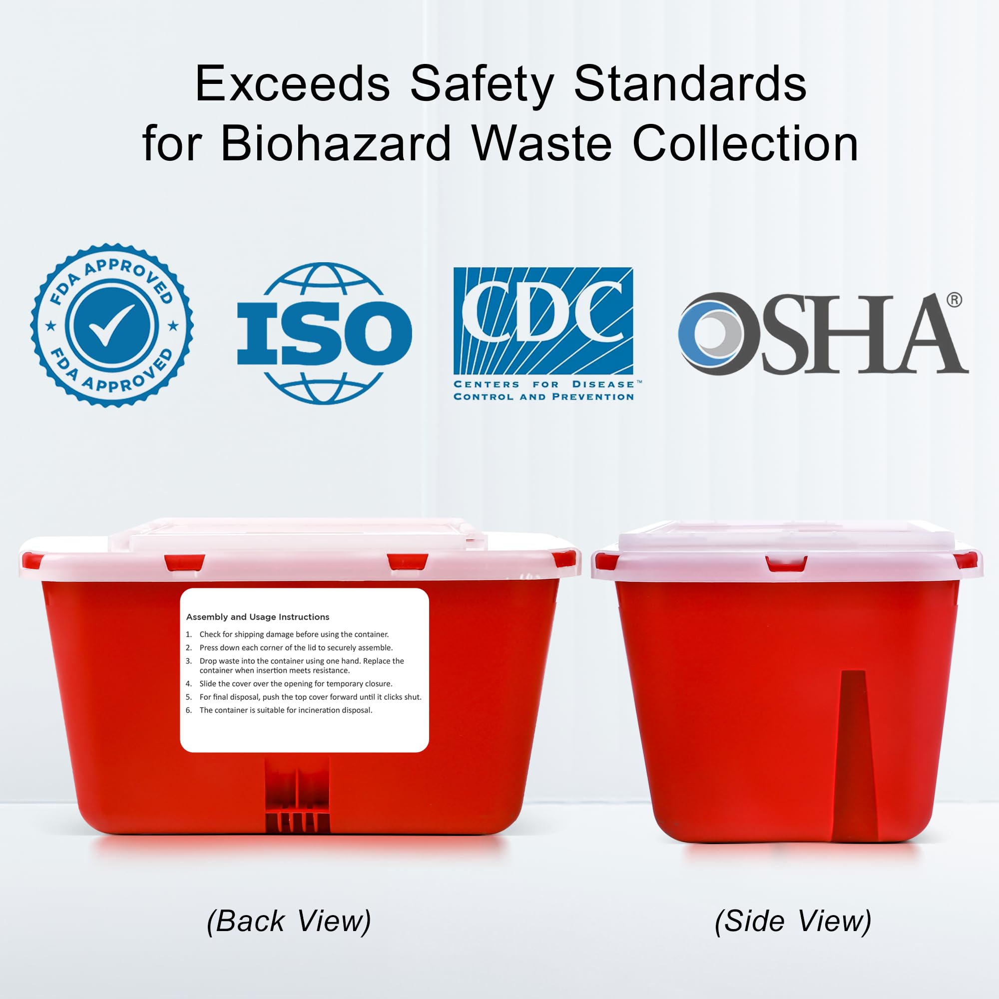 Sharps Container Large - Sharps Containers for Home Use and Labs - Portable Needle Disposal and Travel Size Biohazard Bin - 1 Gallon (Pack of 1)