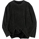 SOLY HUX Men's Long Sleeve Basic T Shirts Crew Neck Vintage Baggy Tee Tops Fall Clothes