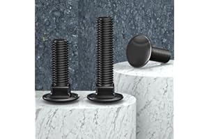 TESILANG M10*50(10pcs) Carriage Bolts Screws, Stainless Steel 18-8 (304), Round Head, Square Neck, Fully Threaded