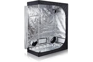 TopoGrow 48"X24"X60" Hydroponic Grow Tent High Reflective Mylar 4'X2' Growing Tents with Floor Tray Indoor Garden Dark Grow Room for Indoor Plant Growing, Gardening & Germination