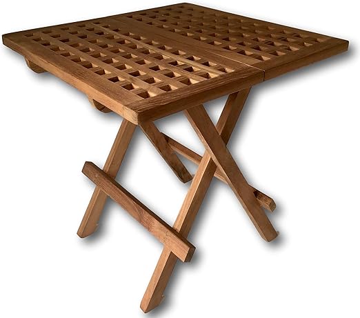 Rustic House Square Coffee Table Teak Wood Folding Garden Picnic Table For Patio 50cm Amazon Co Uk Garden Outdoors