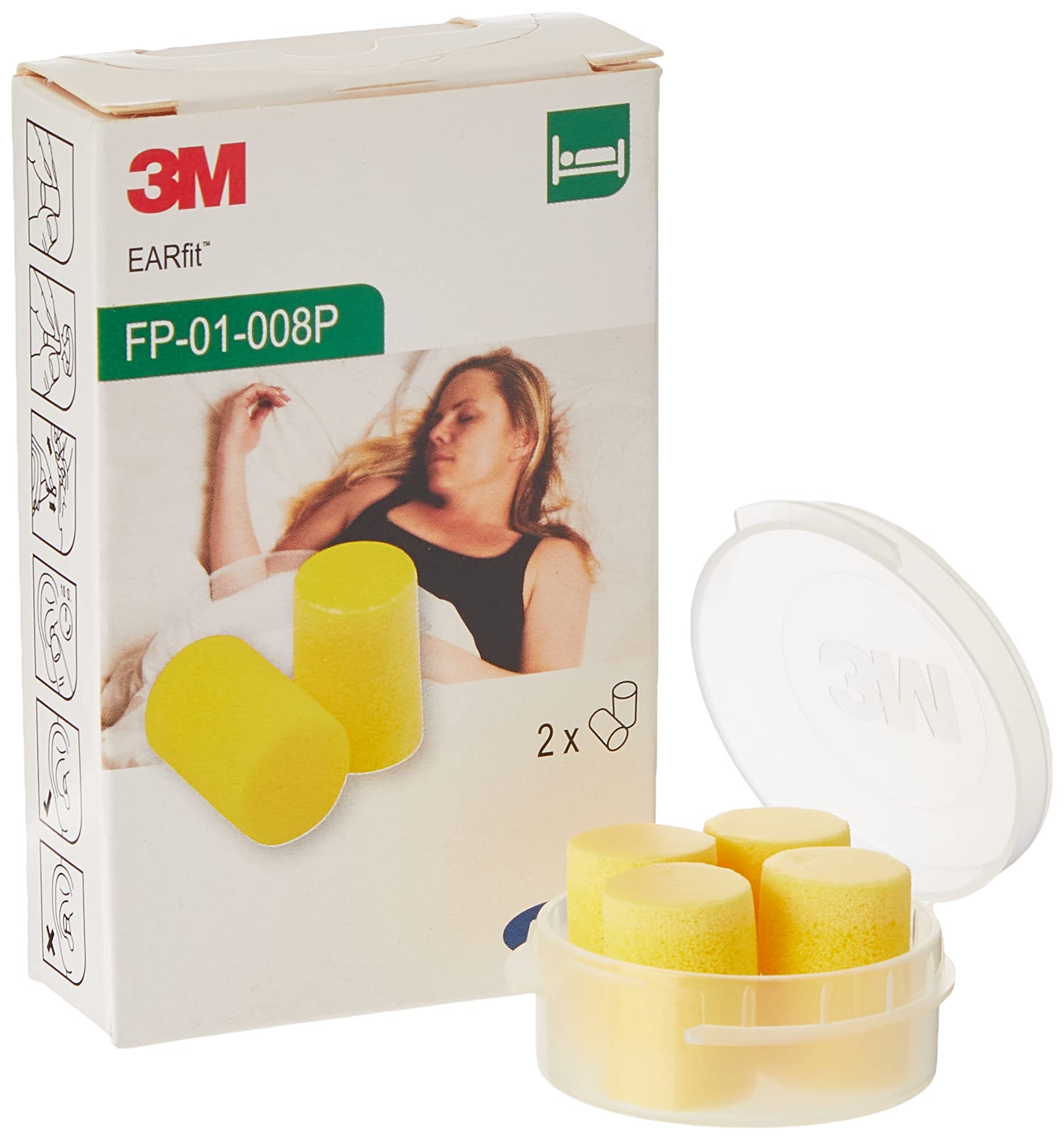 3M E-A-R Classic Earplugs, 28 dB, Uncorded, 2 Pairs/Box, FP-01-008P