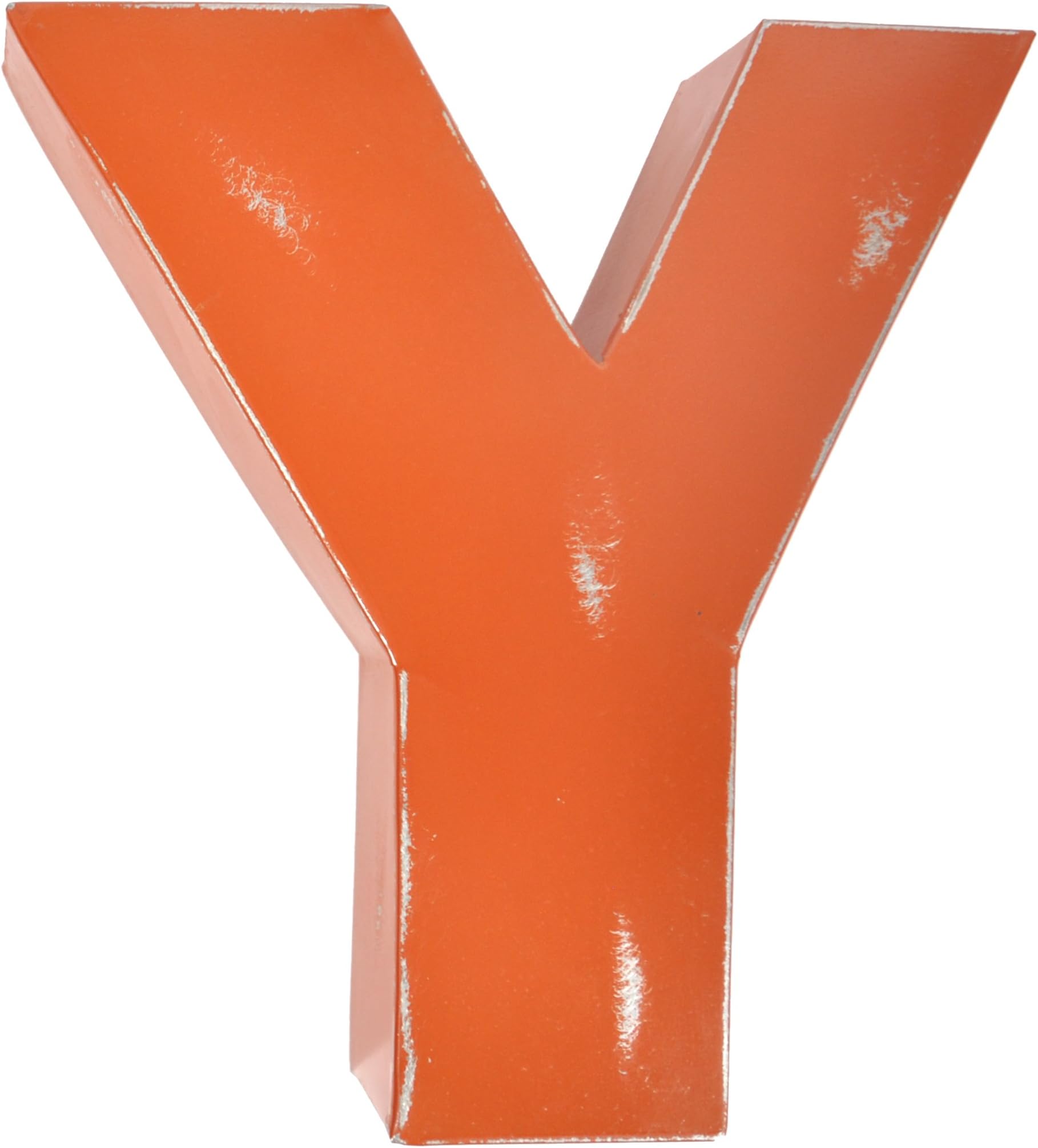 Found Object Sansarif 12-Inch Solid Letter Wall Hanging, Capital Y, Orange