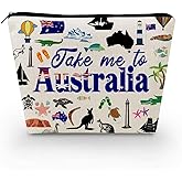Livel lhood Take Me To Australia Makeup Bag Cute Small Canvas Organizer Zipper Pouch Take Me To Australia Cosmetic Bag Travel Present for Women Friends