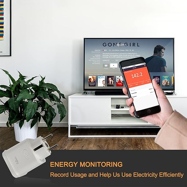 MULS Enchufe inteligente WiFi con interruptor inalmbricoFunciona con Alexa Google Home control de voz y grupo horario y temporizador enchufe inteligente de monitoreo de energa