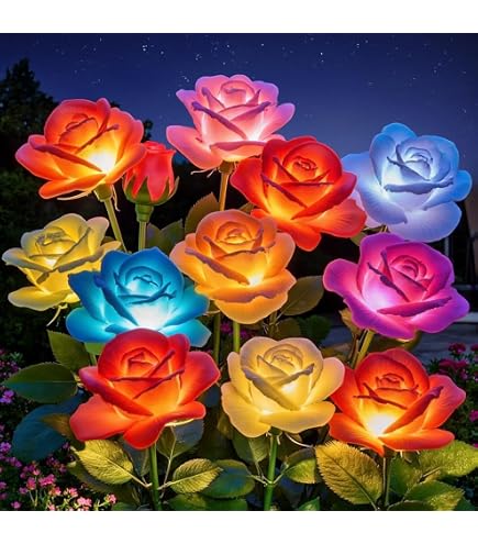 Qoosea Solar Garden Lights 2-Pack – 28.35" Outdoor Pathway Lights With 20 Hydrangea Flowers, 2 Lighting Modes, IP65 Waterproof – Patio Yard Walkway Decor