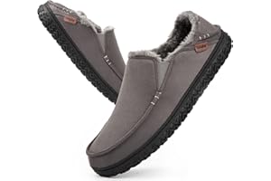 LongBay Men's Moccasin Slippers Cozy Breathable Memory Foam House Shoes for Indoor Outdoor