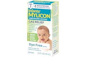 Mylicon Gas Relief Drops for Infants and Babies, Dye Free Formula, 0.5 Fluid Ounce