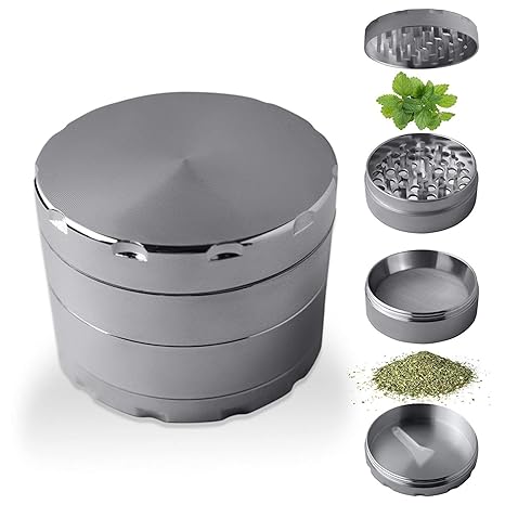 Wivingo Hochwertiger Pollen-Grinder für Gewürz- und Tabak-Waren | Kraut-Mühle zermahlt und zerkleinert Getreide, Kräuter, Gra