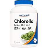 Nutricost Chlorella Capsules 500mg, 240 Vegetarian Capsules, Gluten-Free | GMO-Free