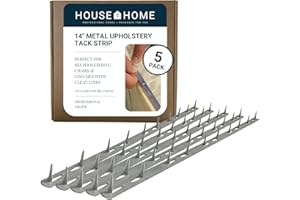 House2Home 14" Upholstery Metal Tack Strips, Fabric Reupholstery Supplies for Furniture, Couch, Chair, and Sofa, Includes Ins