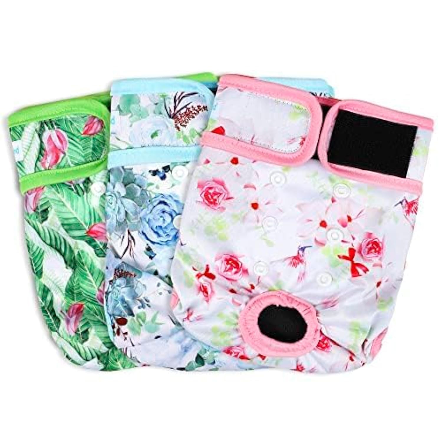 Paw Legend Reusable Female Dog Diapers(3 Pack, Flower, X-Large)