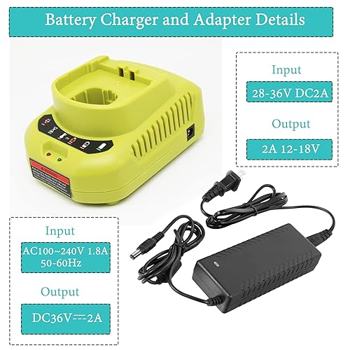 Battery Charger P118b 18V Battery And Charger Combo For Ryobi