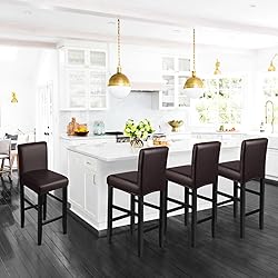 YISUN Bar Stool Covers, Stretch Waterproof PU Bar