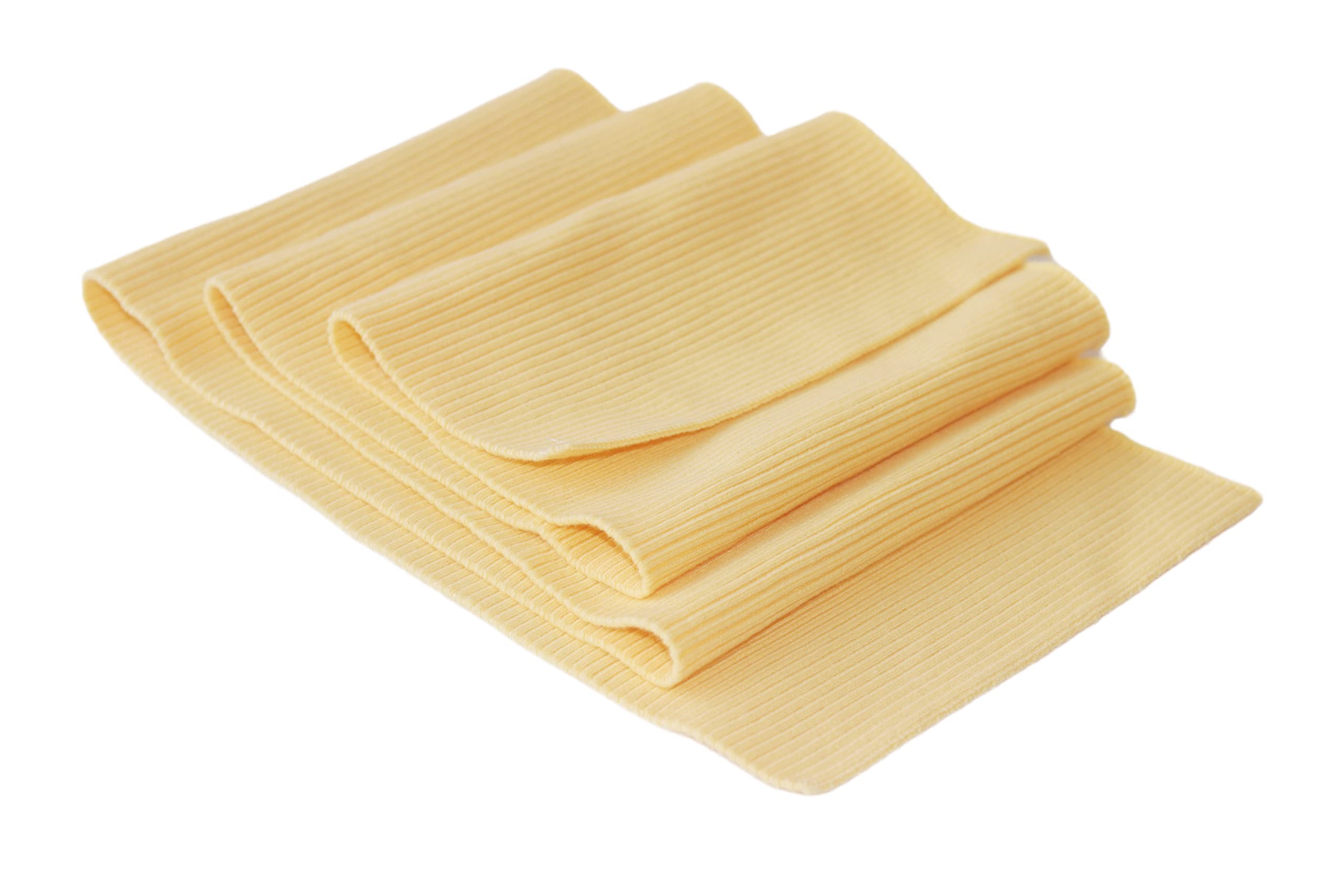 TinaKim Ribbing Fabric for Neckline and Cuffs Waistbands Ribbed Jersey Trim Material,for Jacket Sweatshirt Pants Sewing (Yellow, 36x6in)