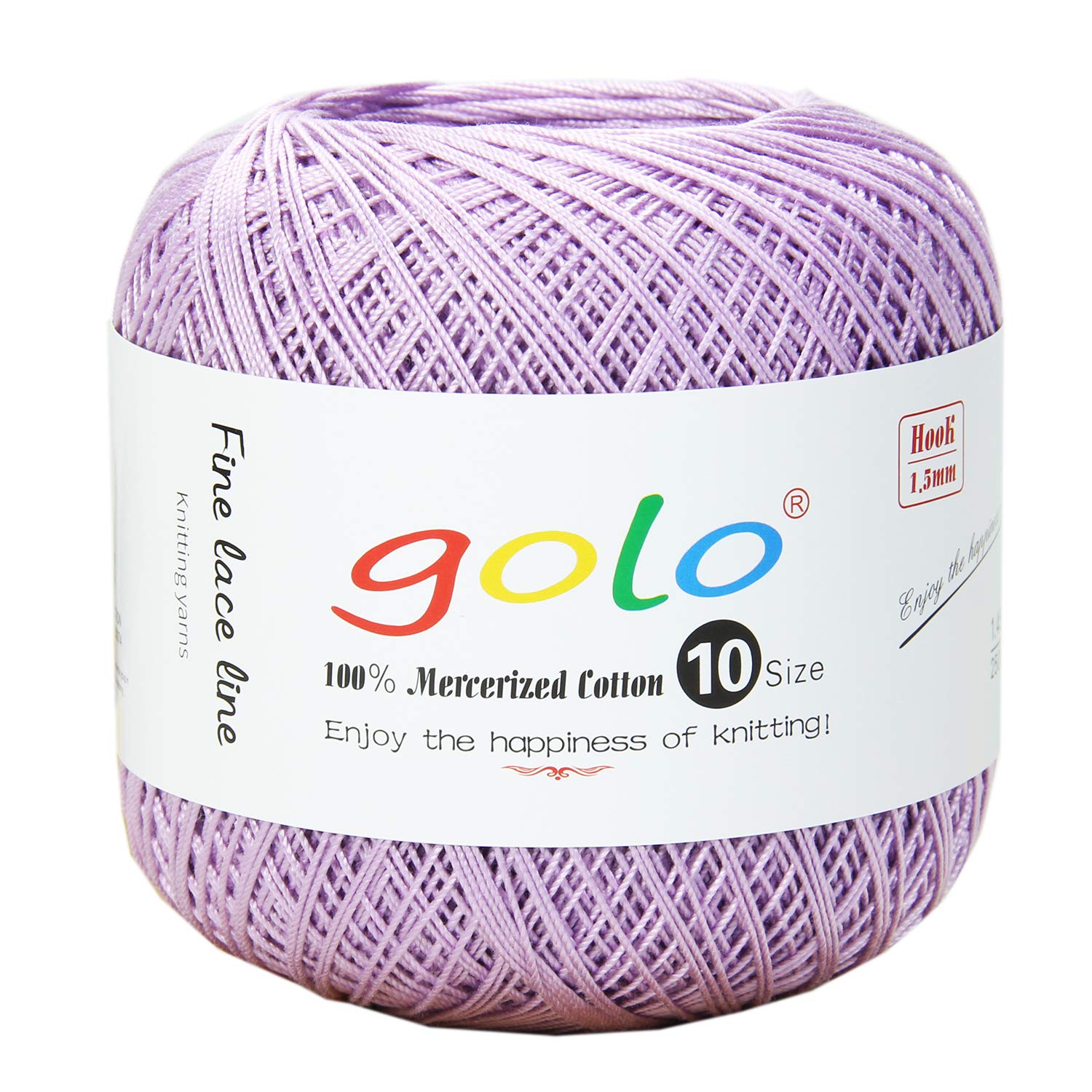 golo Crochet Thread Size 10 for Hand Knitting Yarn Crocher Yarn (Light purple-609) — image 1