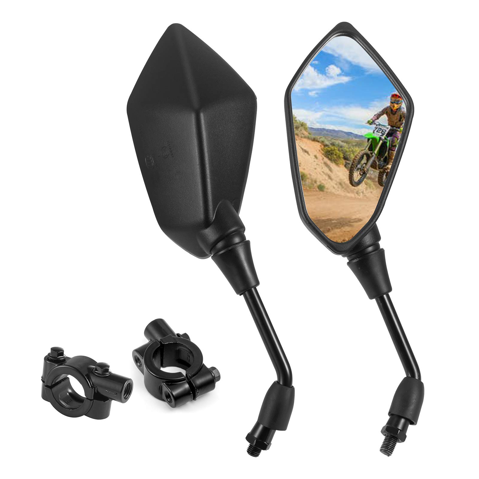 Photo 1 of XYZCTEM Diamond Carbon Fiber be suitable All Motors and Dirt Bike ATV Rear View Mirrors Handle Bar Mount Clamp, Compatible with Harley Davidson to Honda, Suzuki to Kawasaki, Yamaha and More