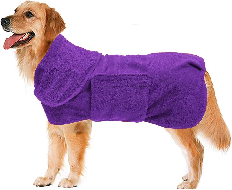 Geyecete Dog Drying Coat Microfibre Towel Purple M