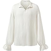 SightYoung Men Renaissance Shirt,Pirate Shirt for Men,Victorian Ruffled Vampire Poet Shirts Gothic Medieval Costume