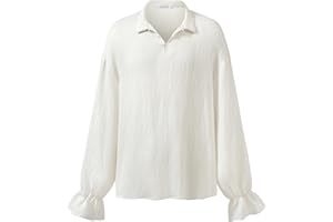 SightYoung Men Renaissance Shirt,Pirate Shirt for Men,Victorian Ruffled Vampire Poet Shirts Gothic Medieval Costume