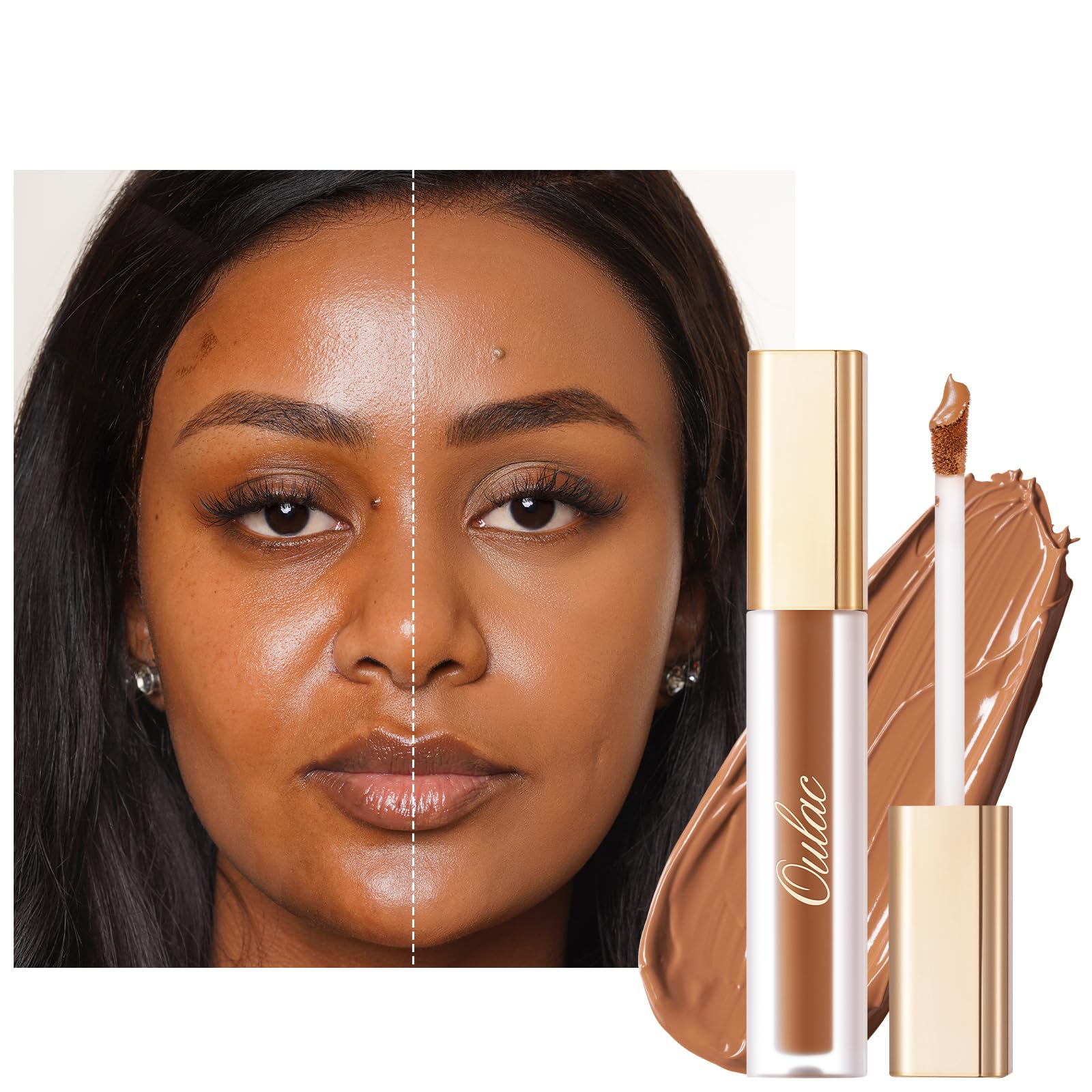 Oulac Full Coverage Concealer for Under Eyes - Long Lasting Multipurpose Makeup With Moisturising & Hydrating Formula, Shade: W8 Toffee 3.8 ml