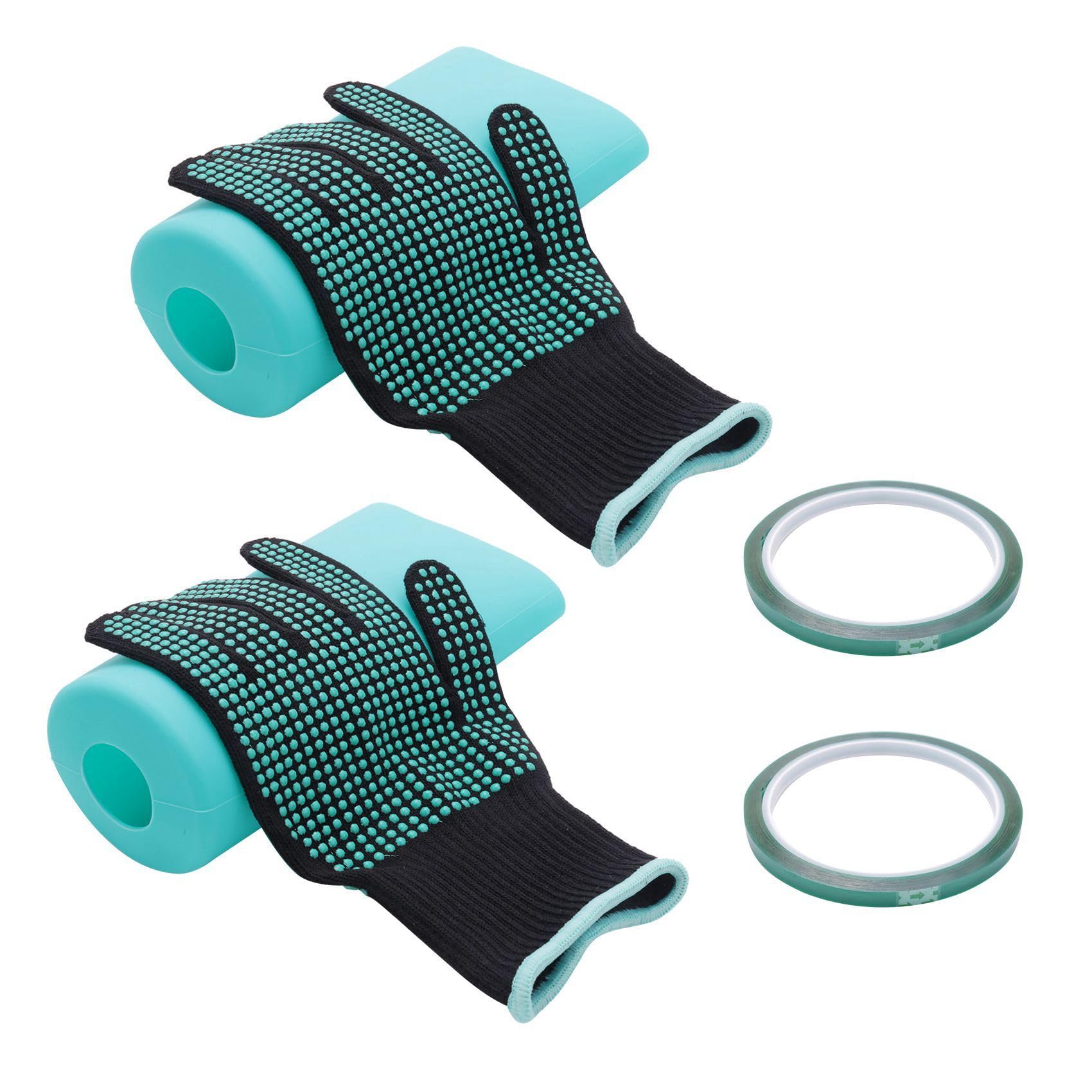 Dedjgoo Sublimation Tumblers Silicone Bands Sleeve Kit, Including 2 Silicone Mug Wrap 2 Heat Press Tapes and Heat Gloves