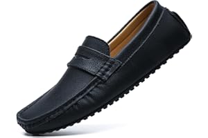 WUIWUIYU Mens Penny Loafers Moccasin Driving Shoes Slip Ons Casual Flats Boat Shoes