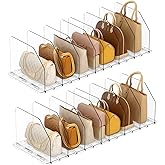 GotSpace Purse Organizer for Closet, Adjustable Clear Handbag Storage Holder, Acrylic Purse Organizer for Closet Organization, Shelf Divider, Perfect for Bedroom, Living Room, Home