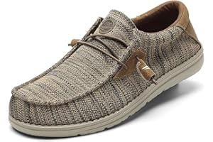 Grand Attack Men's Walking Boat Shoes-Slip On&Lace Up Casual Loafers, Comfortable & Lightweight Work Shoes | for Home, Leisure Travel, Driving Shoes
