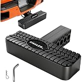 2-Inch Receiver Hitch Step with Rear Bumper Guard and Pin Lock | Anti-slip black polymer step fits standard 2-inch receivers on SUVs and pickup trucks; includes a locking hitch pin.